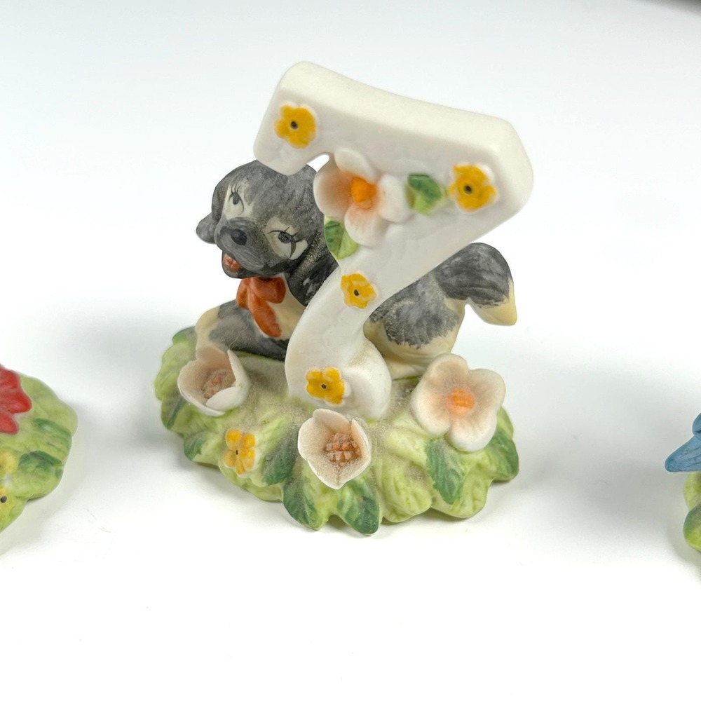 George Good Porcelain Birthday Number Cake Toppers Set of 7 Vintage 1980s - Picture 7 of 14